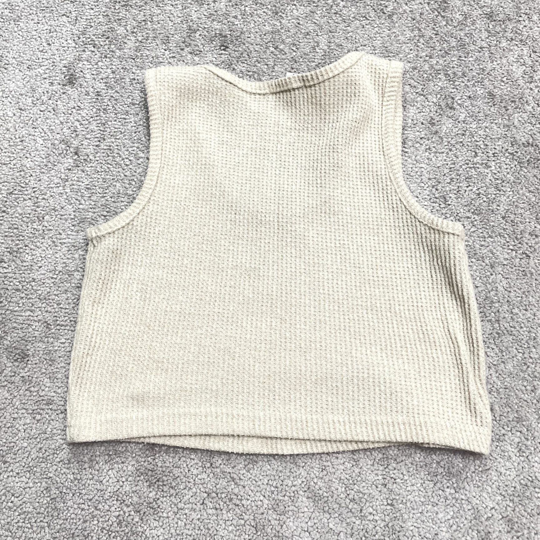 Vintage Better Together Tank Top Womens XS Beige Cropped Knit Sleeveless Scoop Neck Casual Size XS / US 0-2 / IT 36-38 - 2 Thumbnail