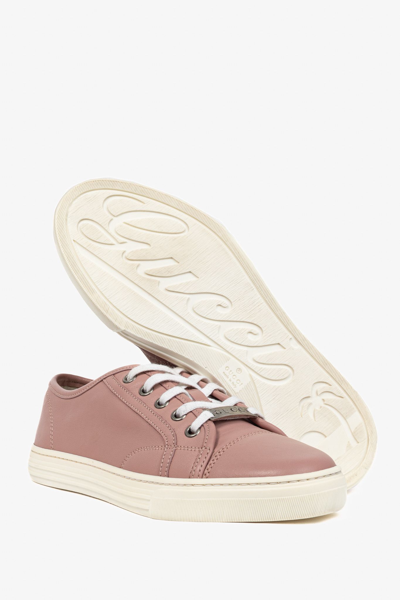 Gucci Gucci Pink Miro Soft Leather Low-Top Sneakers Size US 6.5 / IT 36.5 - 4 Thumbnail