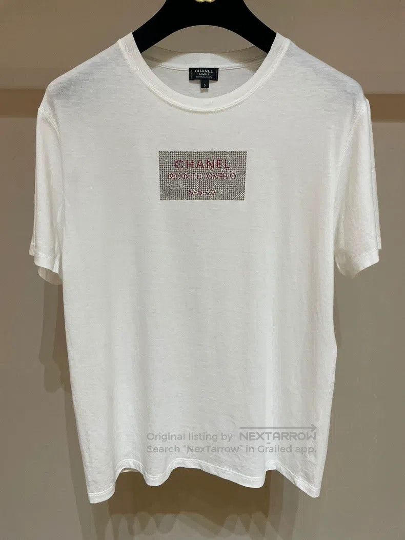 Chanel Chanel Monte Carlo letter rhinestone T-shirt Size S / US 4 / IT 40 - 2 Thumbnail