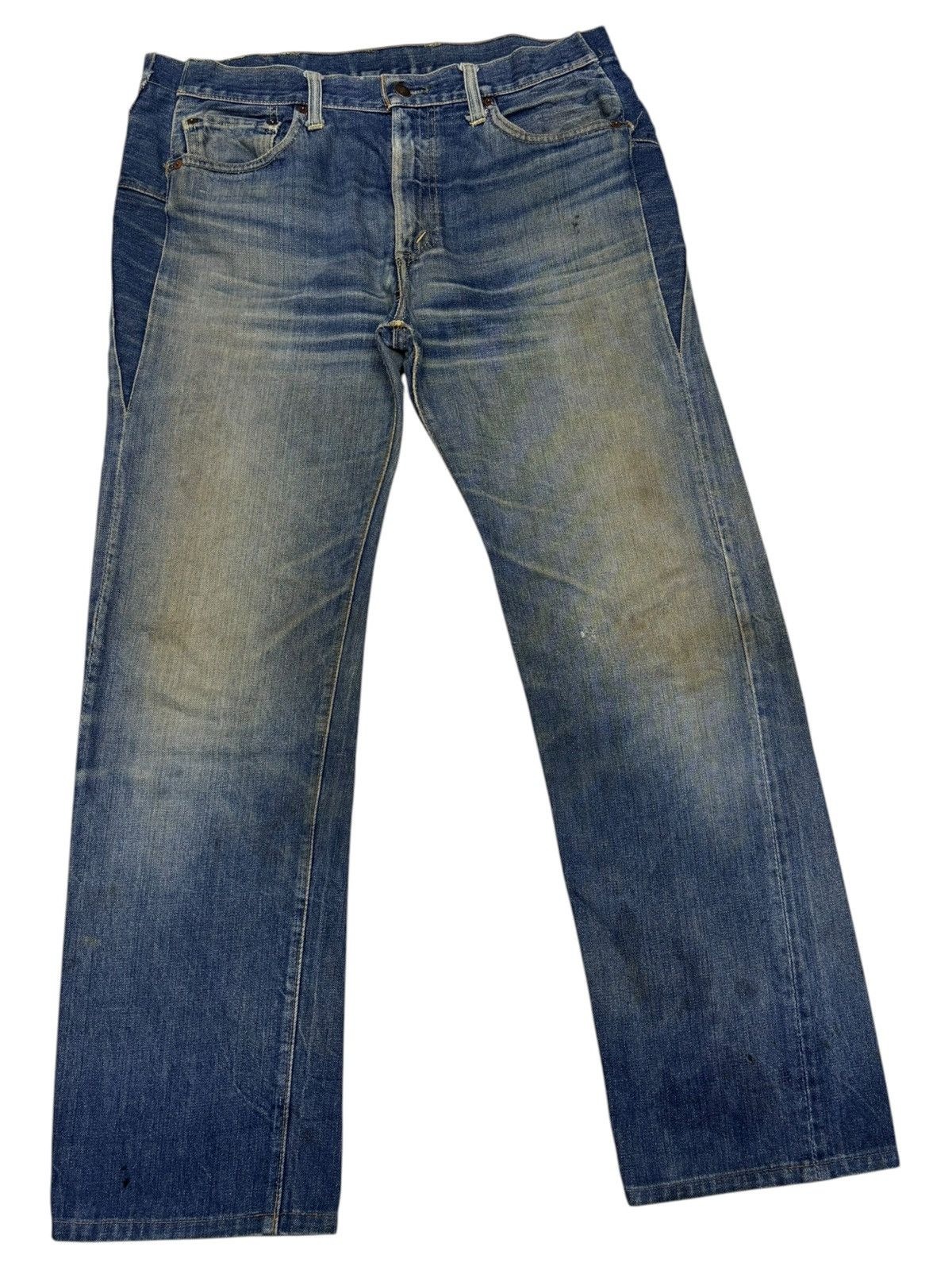 Levi's Levis 505 70s Button 8 Distressed Denim Jeans Size US 35 - 3 Thumbnail