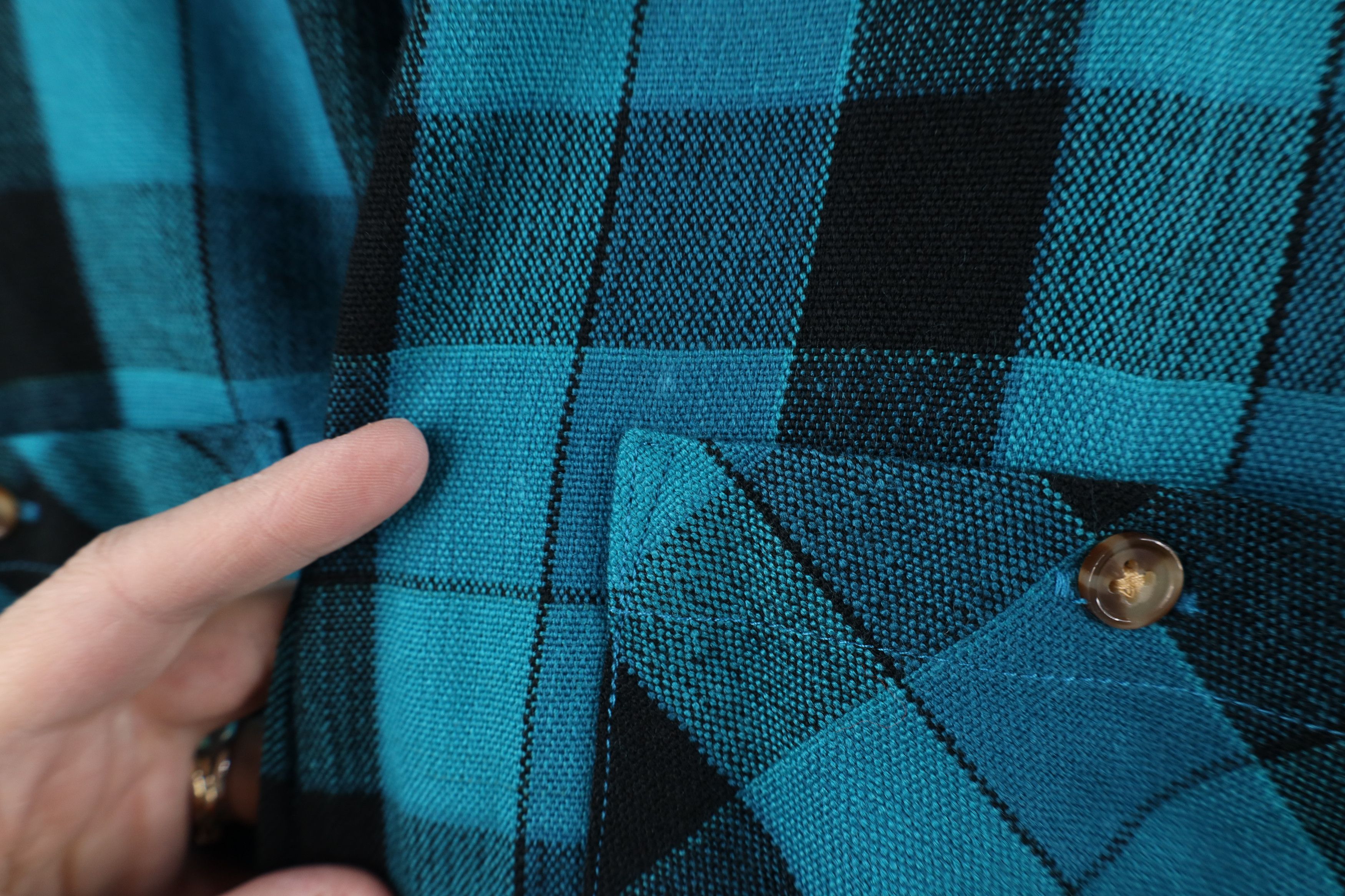 Vintage Vintage 90s Streetwear Pocket Collared Button Shirt Plaid Size US M / EU 48-50 / 2 - 4 Thumbnail