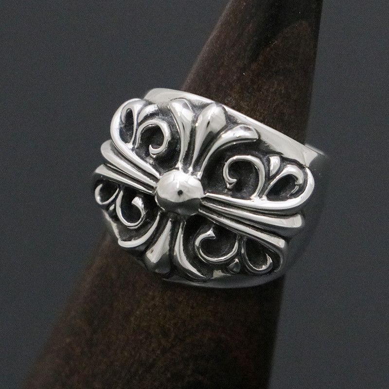 image of Chrome Hearts Keeper Ring - Size 9 in Silver, Men's
