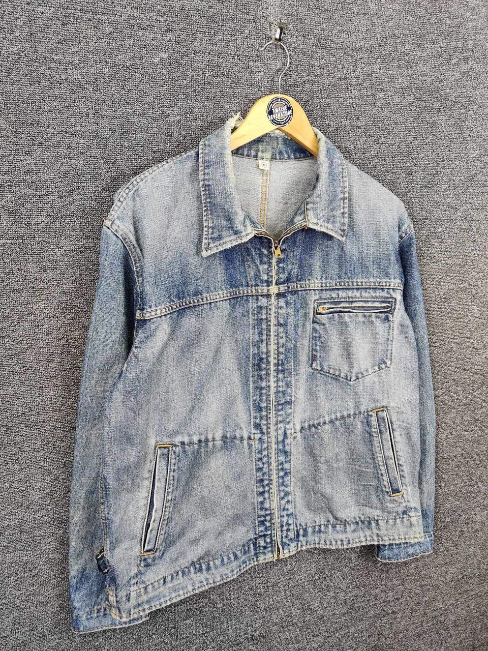 Uniqlo Vintage Thrashed Uniqlo Distressed Zipper Denim Jacket Size US XL / EU 56 / 4 - 5 Thumbnail
