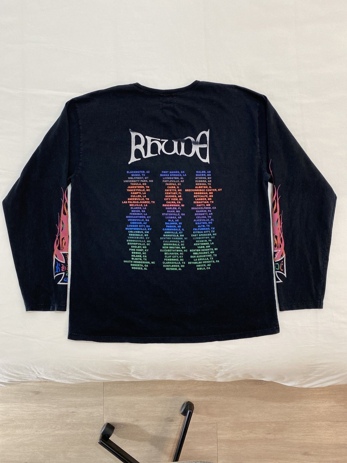Rhude FW20 Neon Flame Tour Long-sleeve