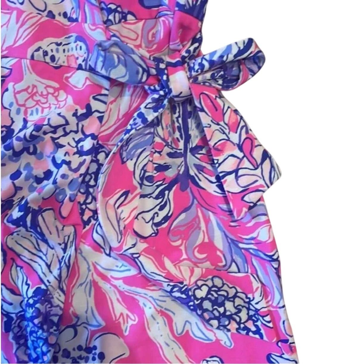 Lilly Pulitzer Lilly Pulitzer Karlie Wrap Romper Pink Tropics Sun Small Size 26" / US 2 / IT 38 - 7 Thumbnail