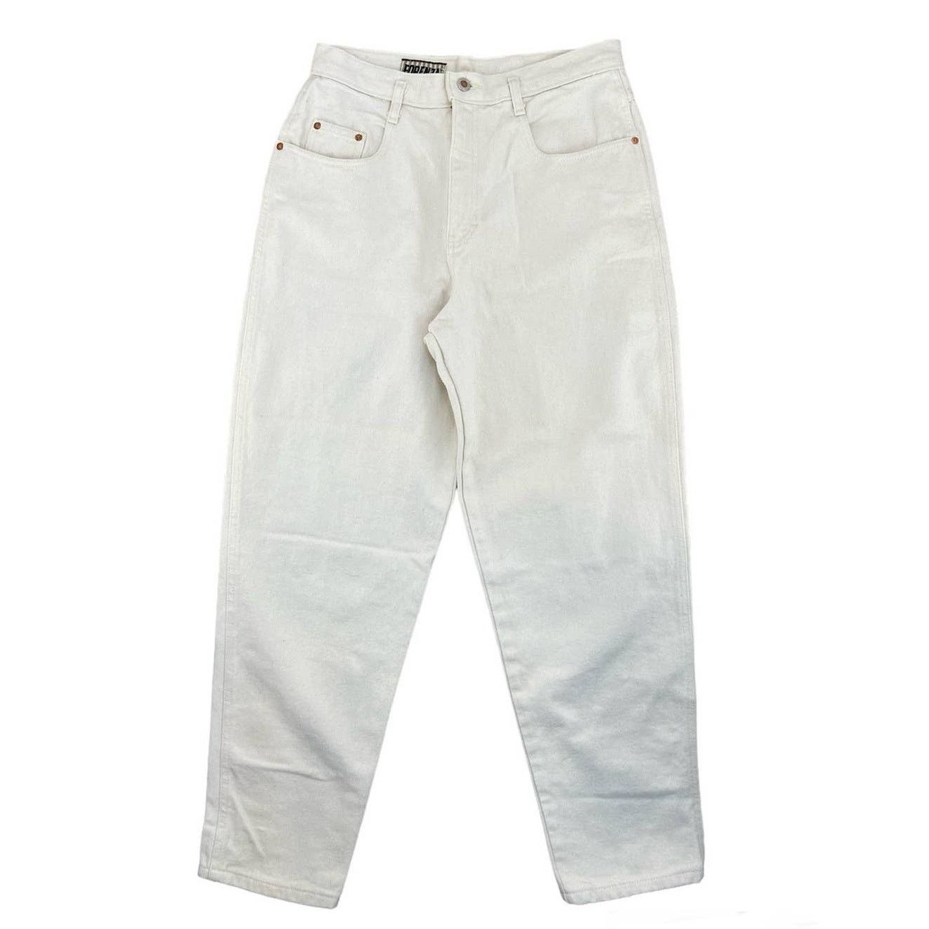 Vintage Vintage Forenza Ivory Denim Jeans Tapered Leg High Waisted Size 34" / US 12 / IT 48 - 1 Thumbnail
