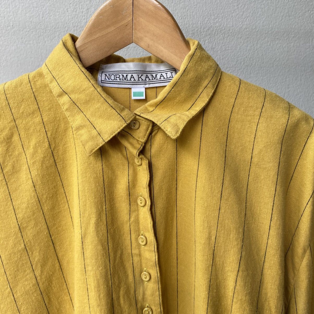Norma Kamali Norma Kamali Yellow Stripe Soft Button Blouse Size M / US 6-8 / IT 42-44 - 8 Thumbnail