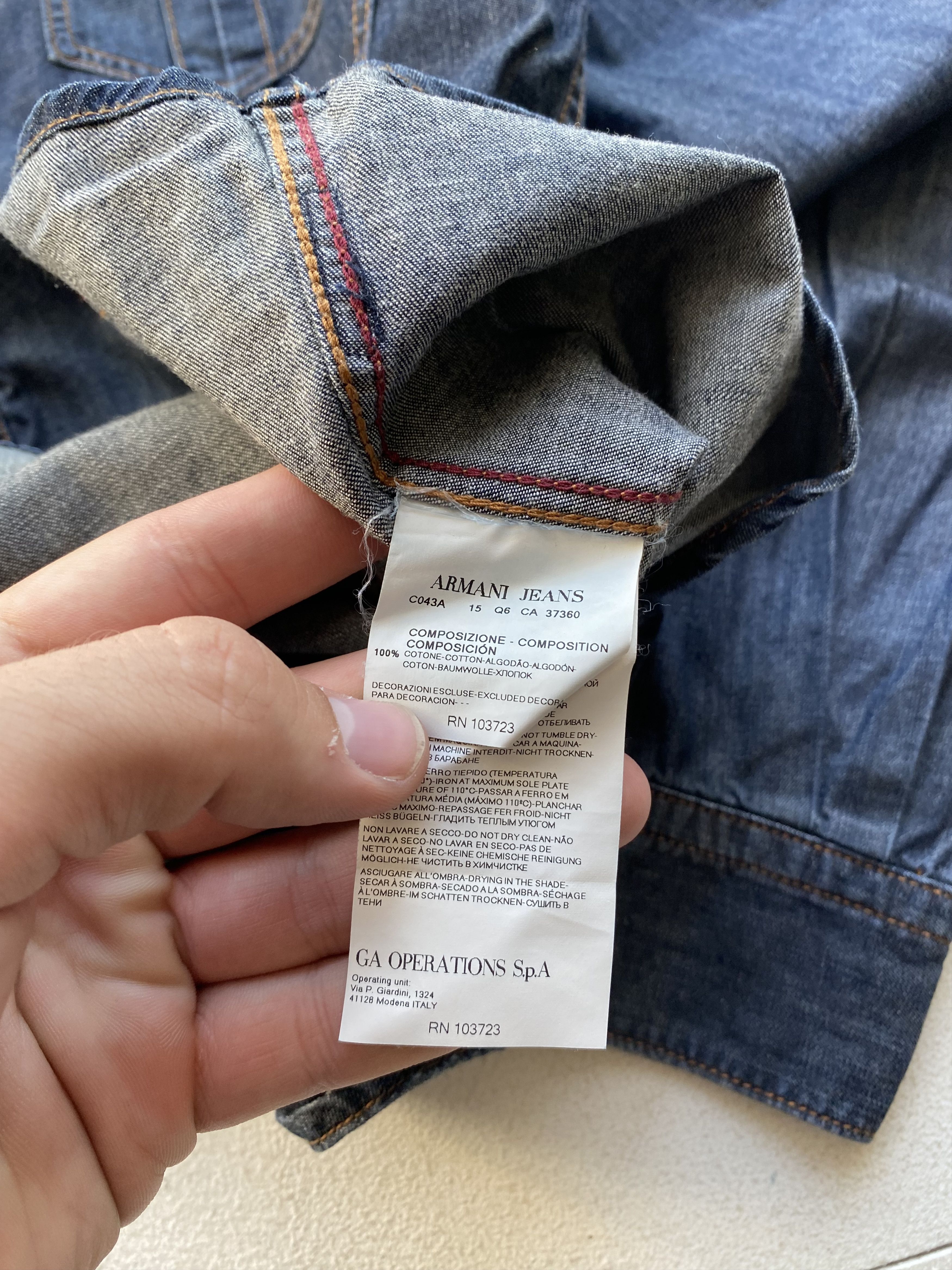 Armani 90s Armani Jeans Archive Designer Blue Denim Button Shirt M Size US M / EU 48-50 / 2 - 7 Thumbnail