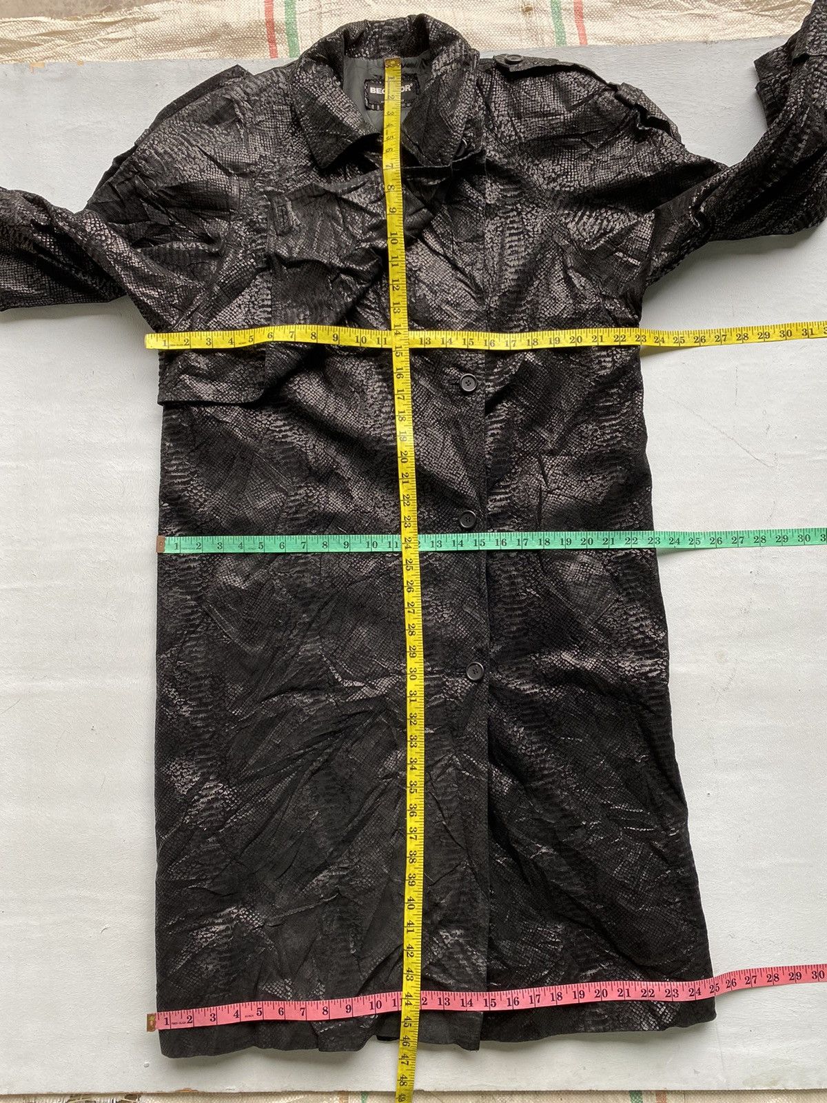 If Six Was Nine × Le Grande Bleu (L.G.B.) Vintage Begedor Italia Leather Trench Coat Jacket Size US XL / EU 56 / 4 - 21 Thumbnail