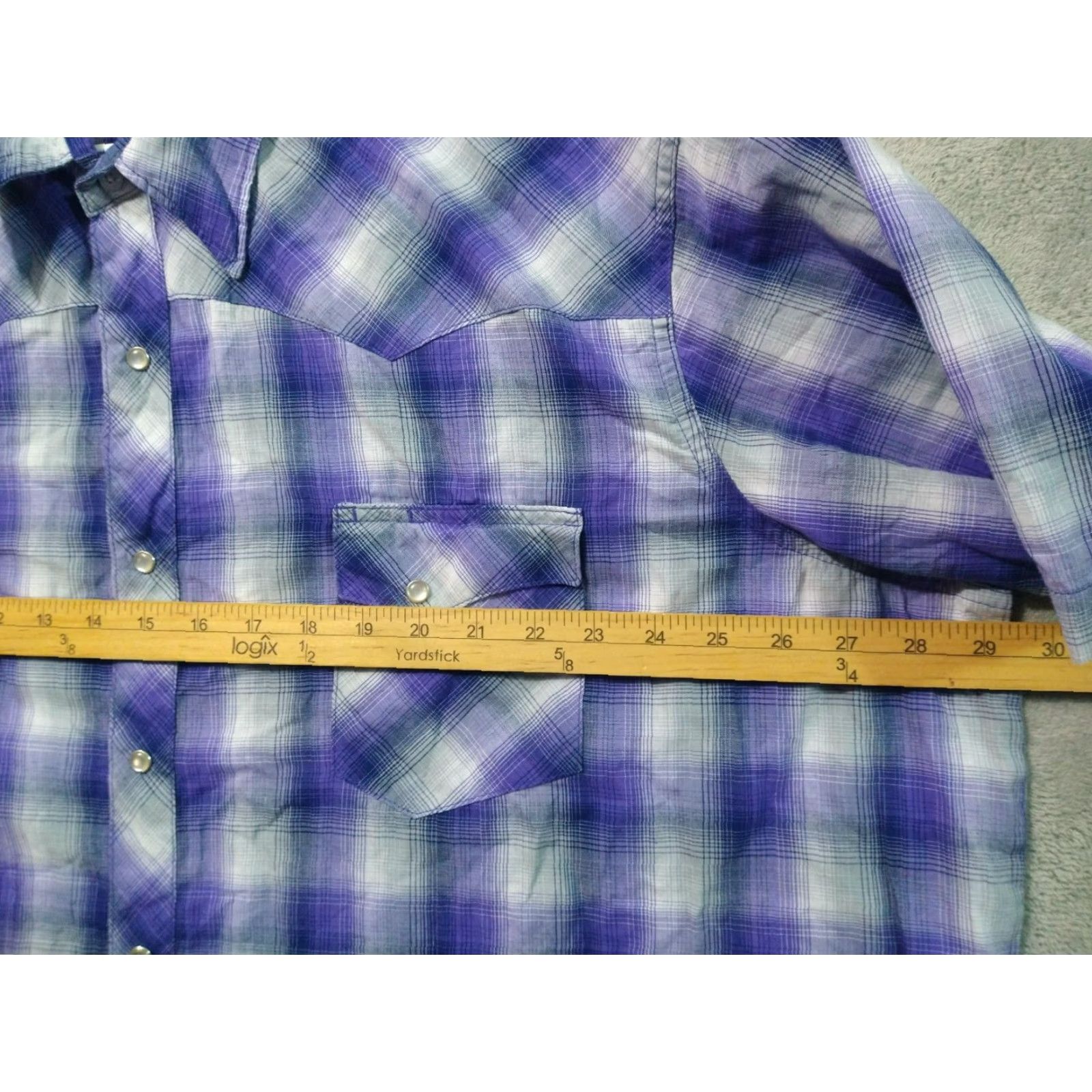 Wrangler VINTAGE Wrangler Pearl Snap Shirt Womens Big 3X Purple Plaid Western Bag? Size XXL / US 16-18 / IT 52-54 - 4 Thumbnail