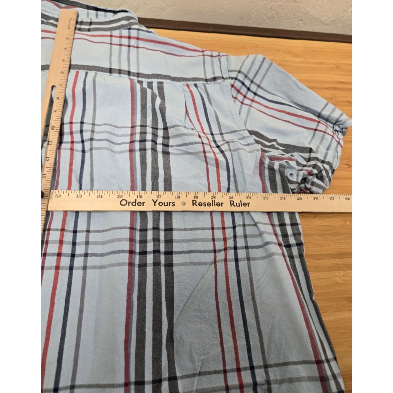 Carhartt Carhartt Shirt Men's XLT Button-Up Plaid Short Sleeve Loose Fit Blue Size US XL / EU 56 / 4 - 7 Thumbnail
