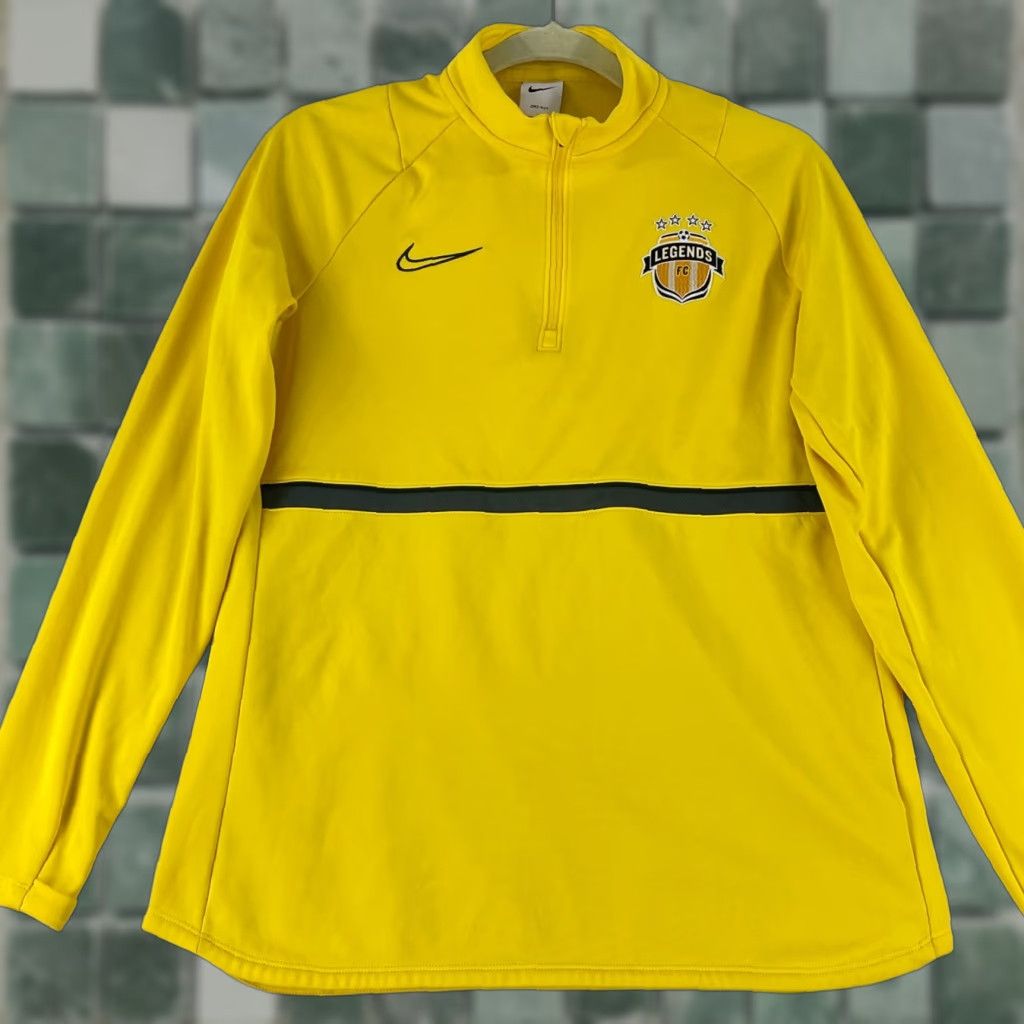 Nike Nike Dri-Fit Legends Soccer Sweater Large Yellow 1/4 Zip Long Sleeve Pullover Size US L / EU 52-54 / 3 - 1 Thumbnail