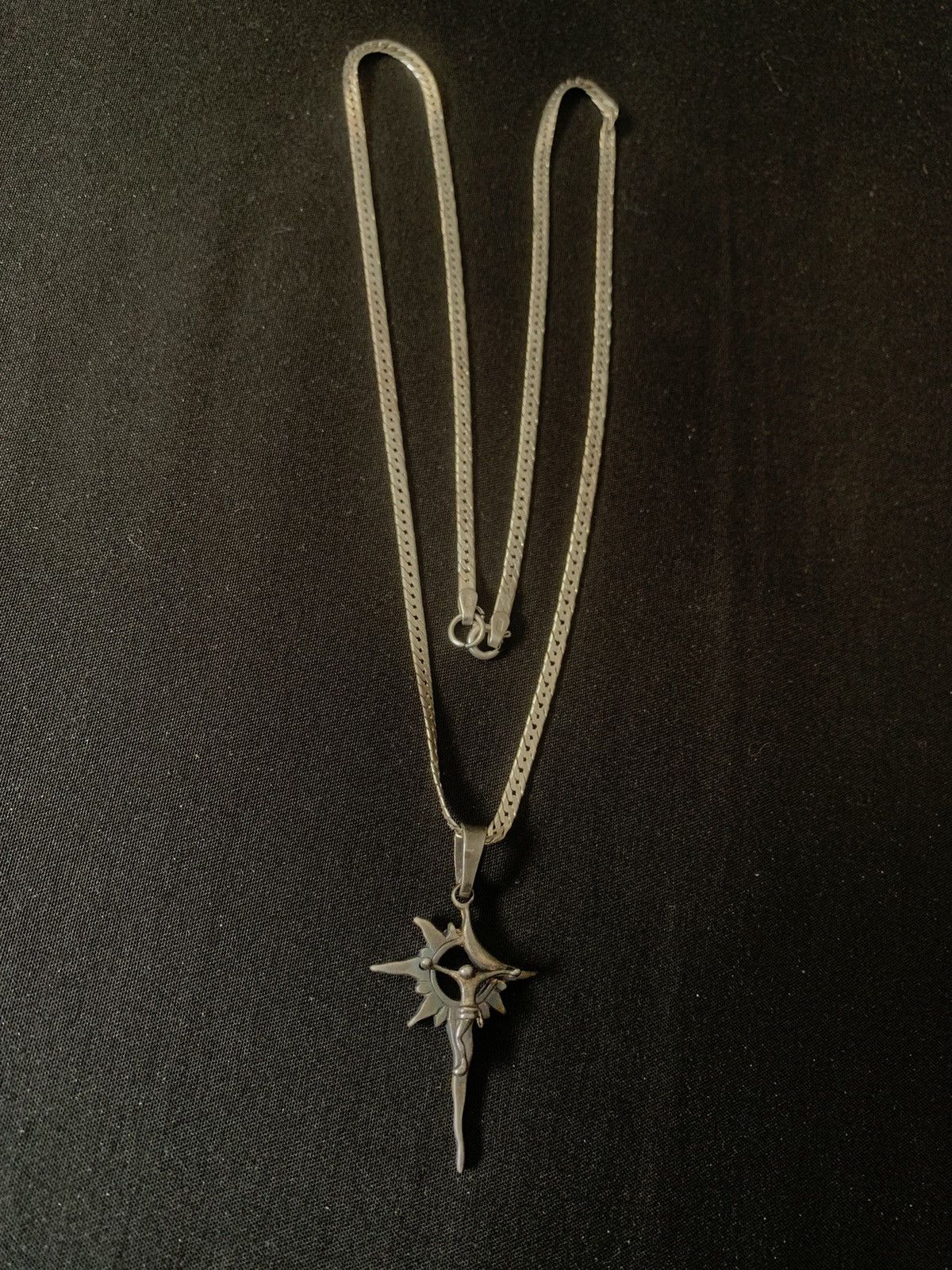 Sterling Silver Vintage 925 Silver Jesus Pendant/Necklace Size ONE SIZE - 2 Thumbnail