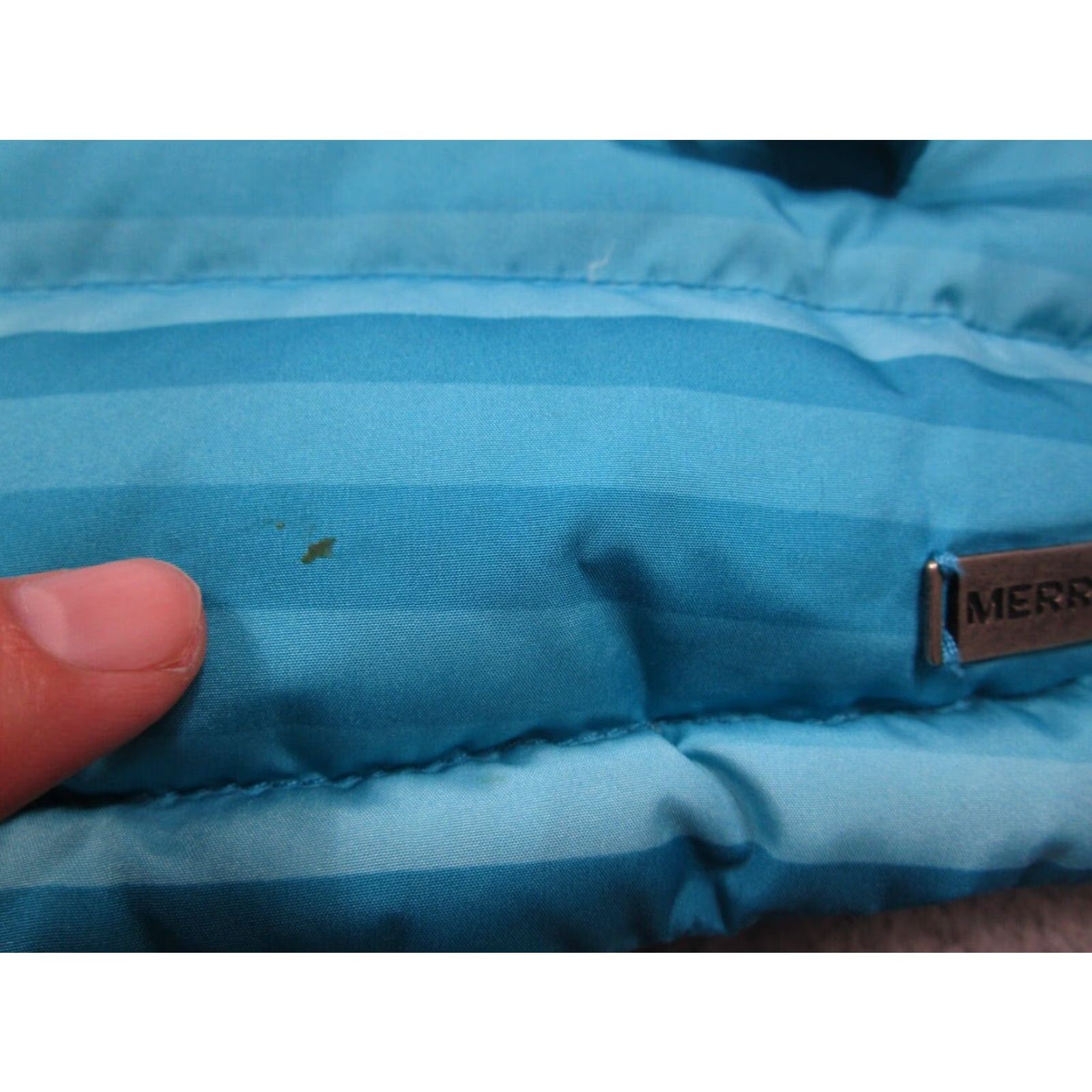 Merrell Merrell Down Jacket Womens Small Blue Striped Full Zip Snap Button Pockets Size S / US 4 / IT 40 - 5 Thumbnail