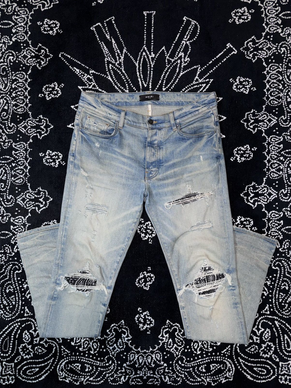 Amiri AMIRI MX1 BANDANA PATCH JEANS Size US 33 - 1 Thumbnail