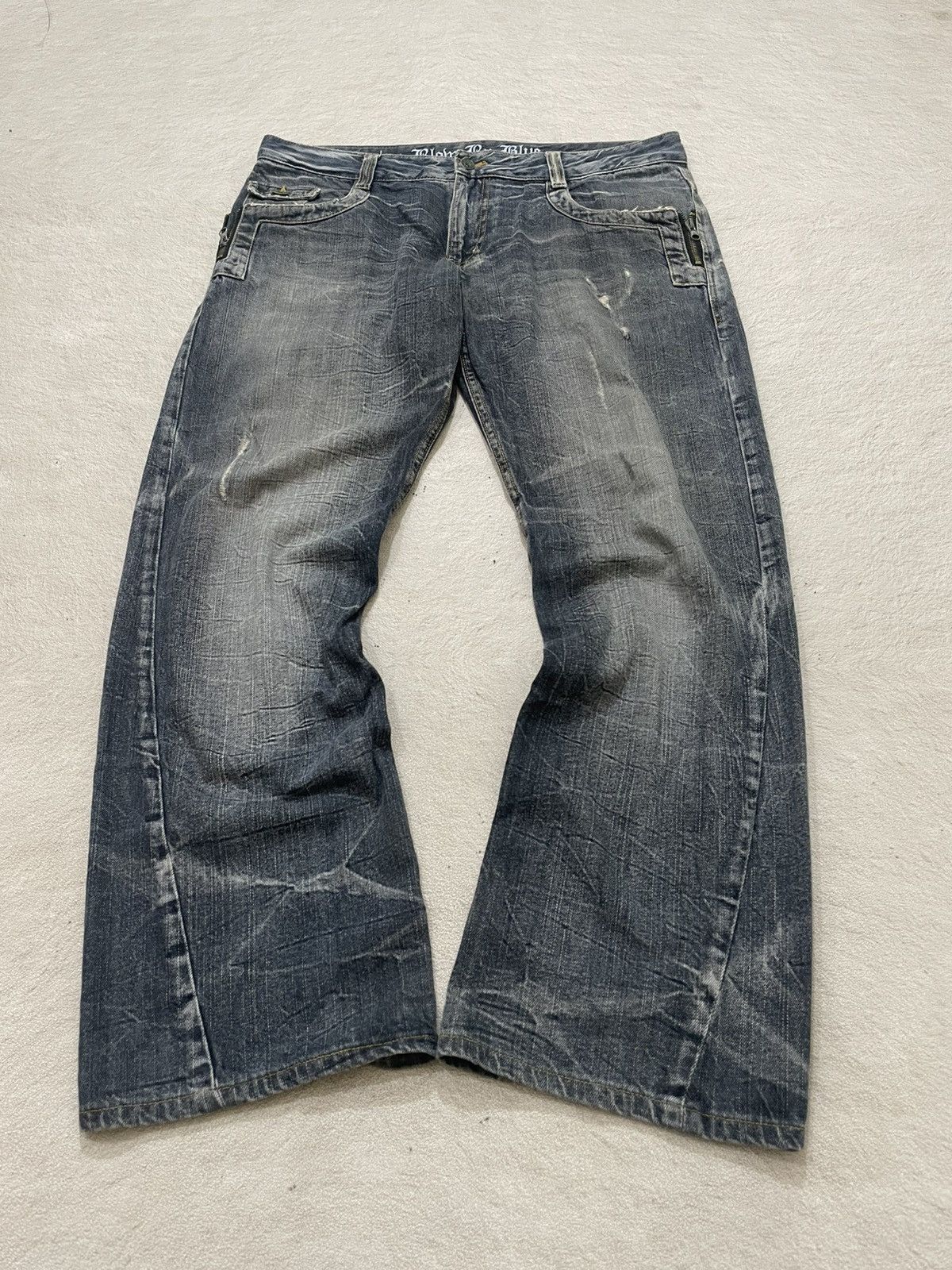 Japanese Brand 2000s Blow Flare Denim Heavy Fade Bootcut Jeans If6was9 LGB Size US 26 / EU 42 - 1 Thumbnail