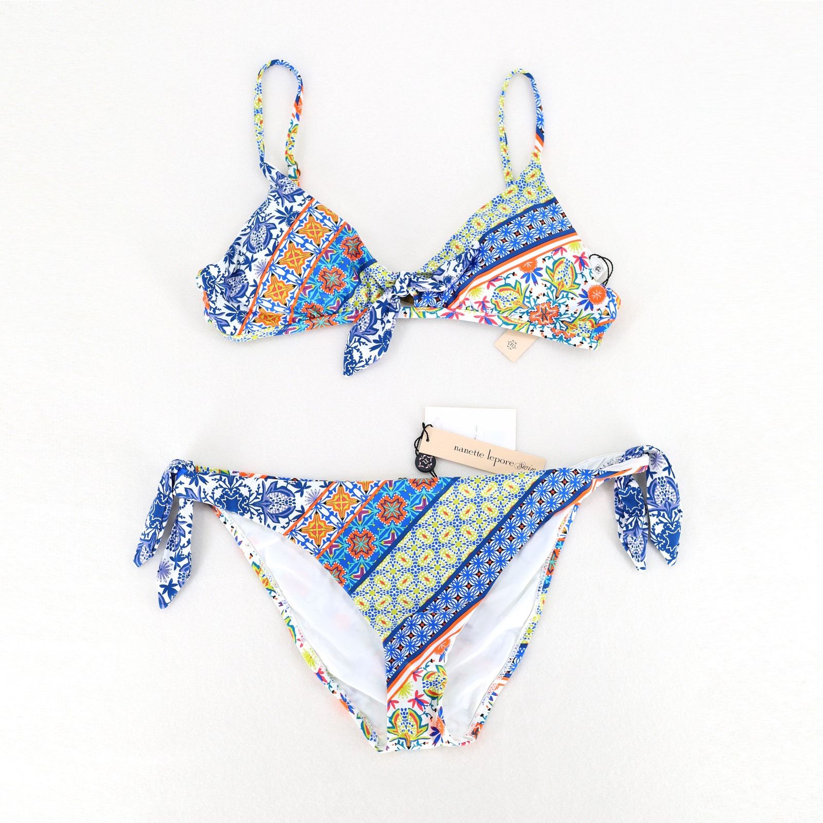 Nanette Lepore Nanette Lepore Patchwork Swimsuit Set Top/Bottom Size US 12 Size ONE SIZE - 1 Thumbnail