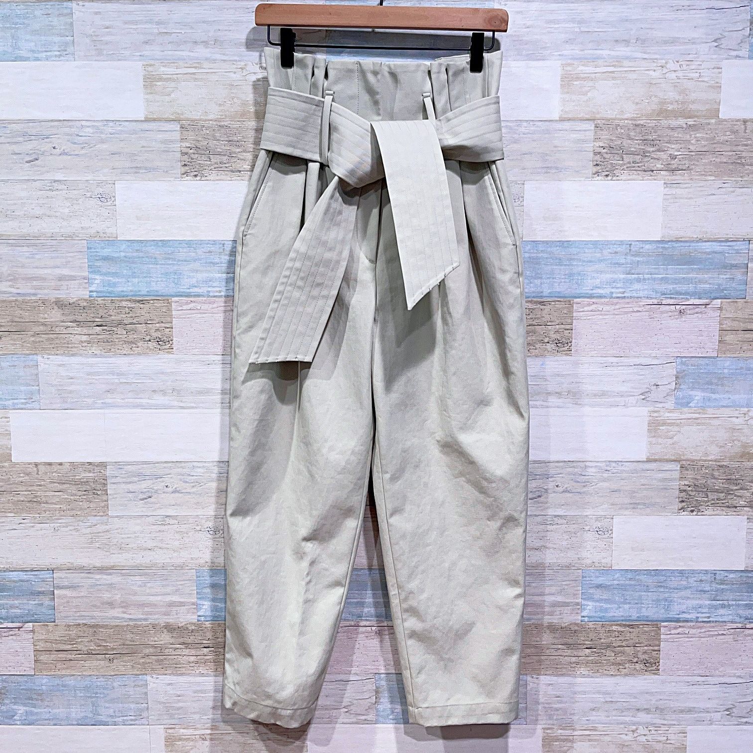 Iro IRO Ritokie High Waist Ankle Paperbag Trousers Green FR 36 4 Size 27" / US 4 / IT 40 - 1 Thumbnail