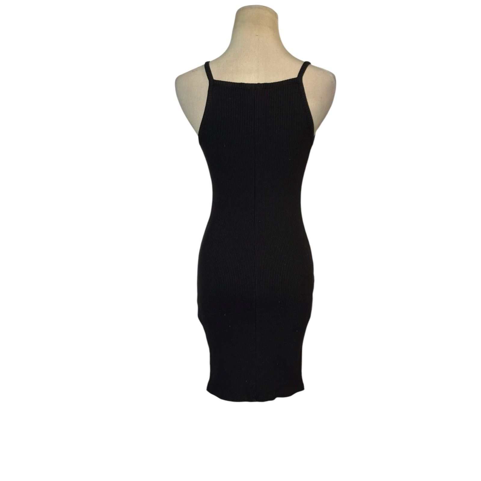 Bershka Bershka black ribbed tank mini dress size XS Size XS / US 0-2 / IT 36-38 - 2 Thumbnail
