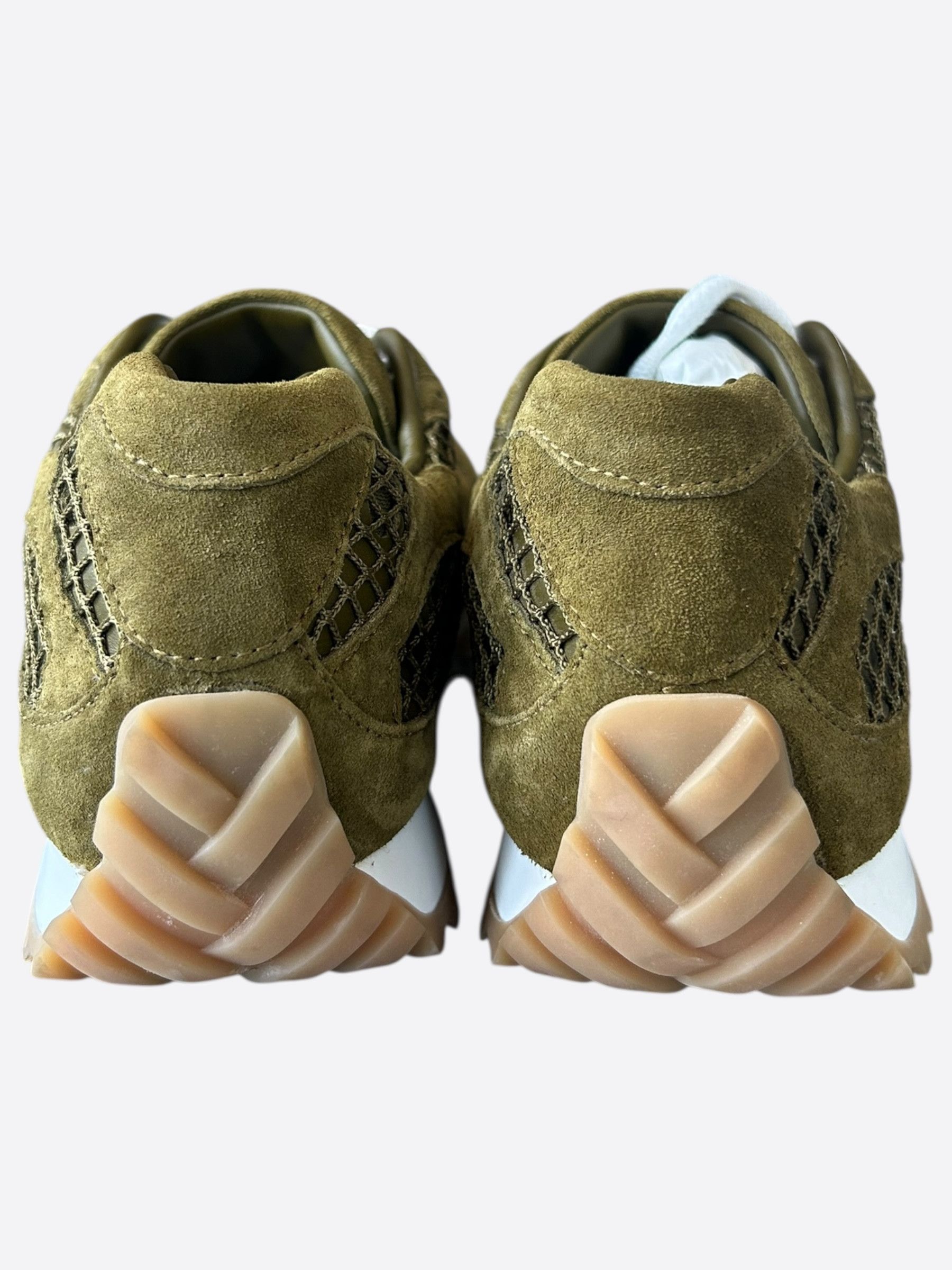 Bottega Veneta Bottega Veneta Olive & White Orbit Sneakers Size US 8 / EU 41 - 4 Thumbnail