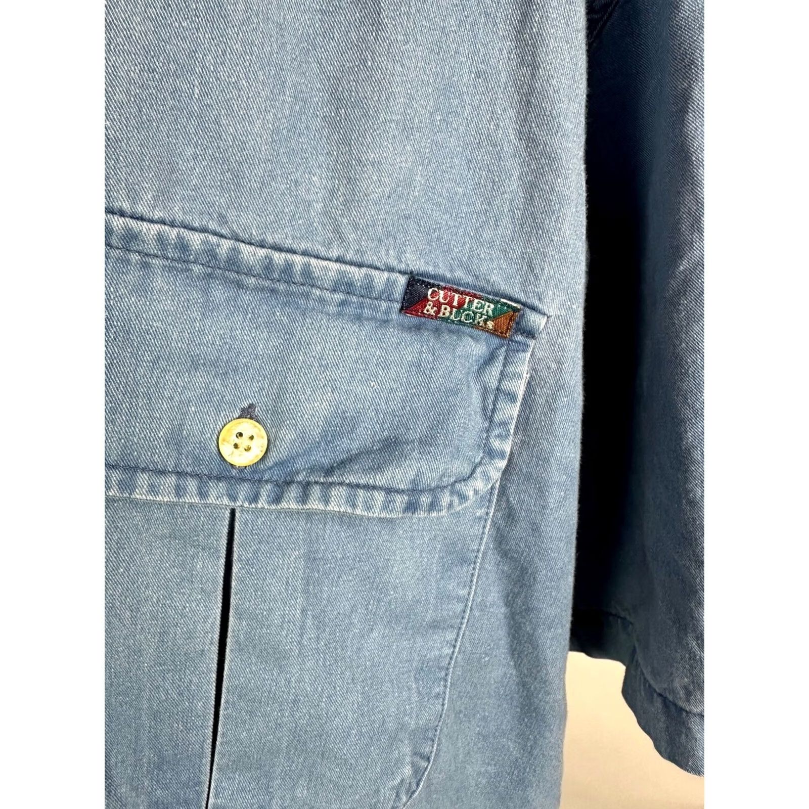 Cutter & Buck VINTAGE 90s Cutter & Buck Shirt Men Large Button Up Faded Blue Casual Outdoors Size US L / EU 52-54 / 3 - 6 Thumbnail