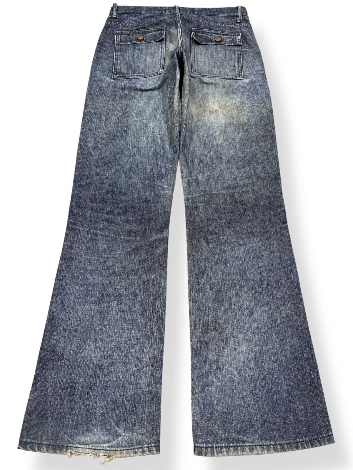 1017 ALYX 9SM Vintage Japanese Brand Faded Whiskers Bush Pants Denim Size US 29 - 2 Thumbnail