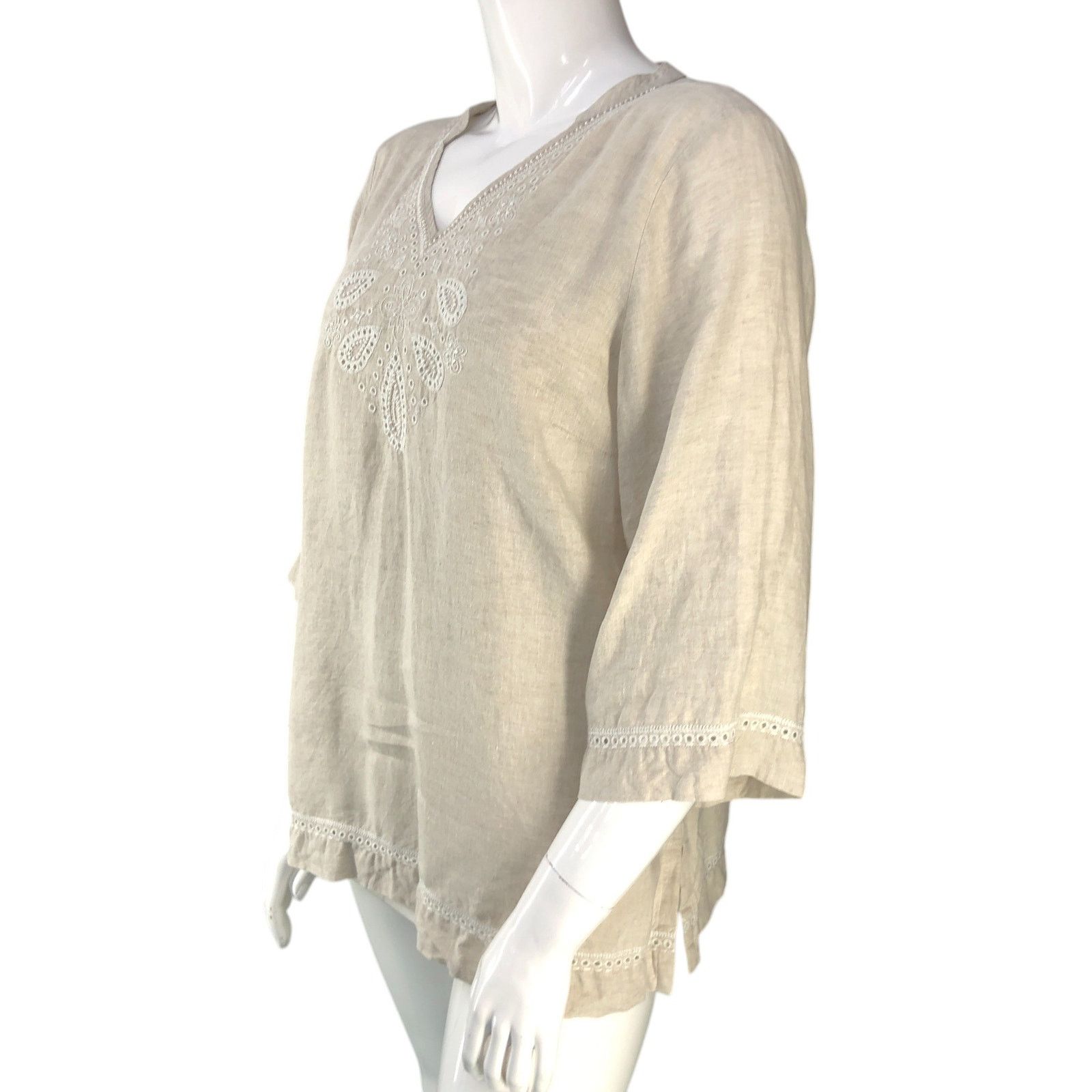 Tommy Bahama Tommy Bahama Size L Tunic Embroidered Beaded Linen TINY FLAW Size L / US 10 / IT 46 - 6 Thumbnail