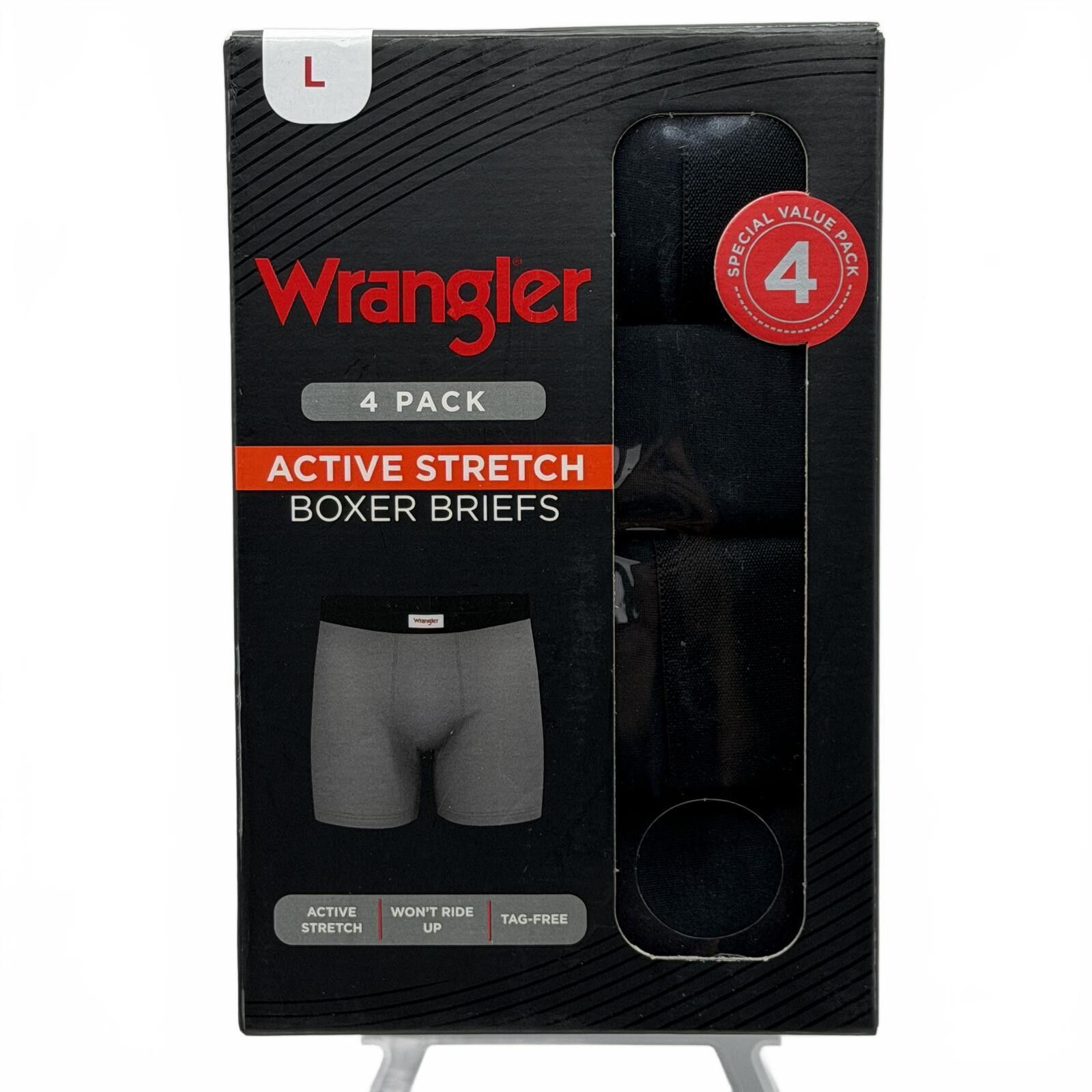 Wrangler Wrangler Men's Boxer Briefs 4 Pack Sz Large L Active Stretch Size ONE SIZE - 1 Thumbnail