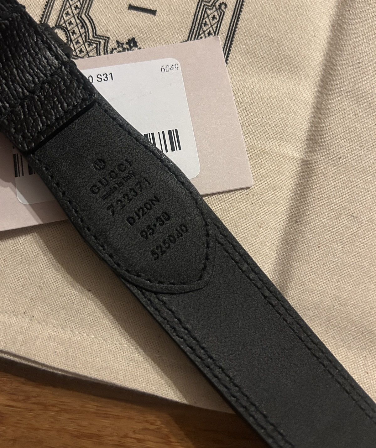 Gucci Gucci GG Leather Belts Black Width 3cm 722371 Size 38 - 5 Thumbnail