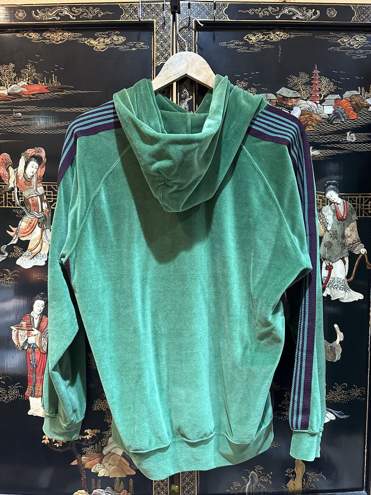 Needles TRACK HOODY VELOUR GREEN Size US S / EU 44-46 / 1 - 4 Thumbnail