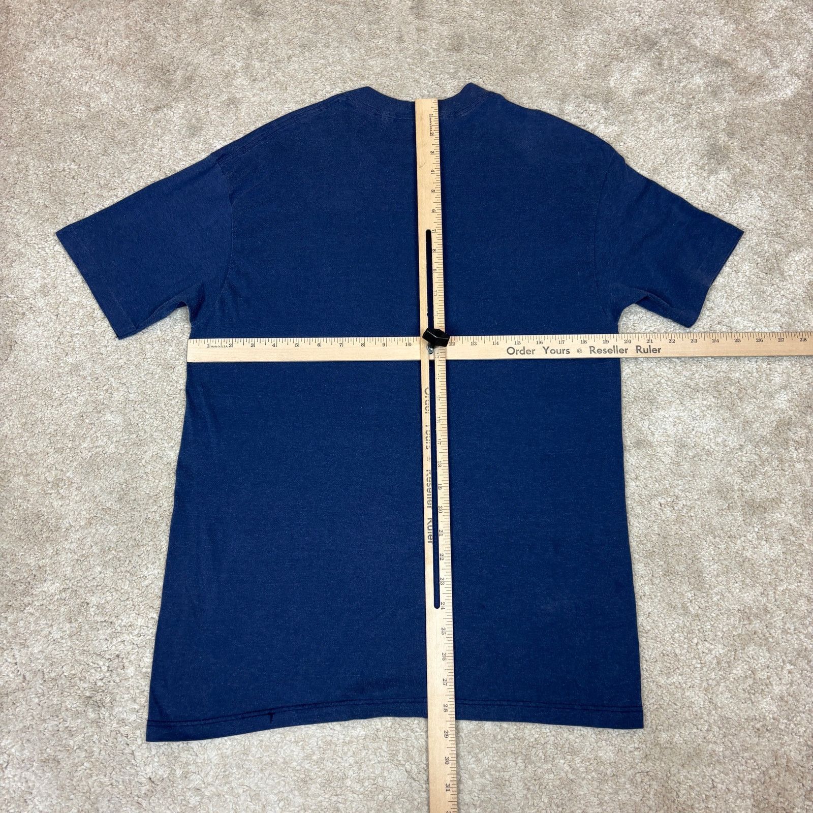 Vintage VTG 90s Sportswear Blank Blue Single Stitch Shirt Men's XL Size US XL / EU 56 / 4 - 3 Thumbnail