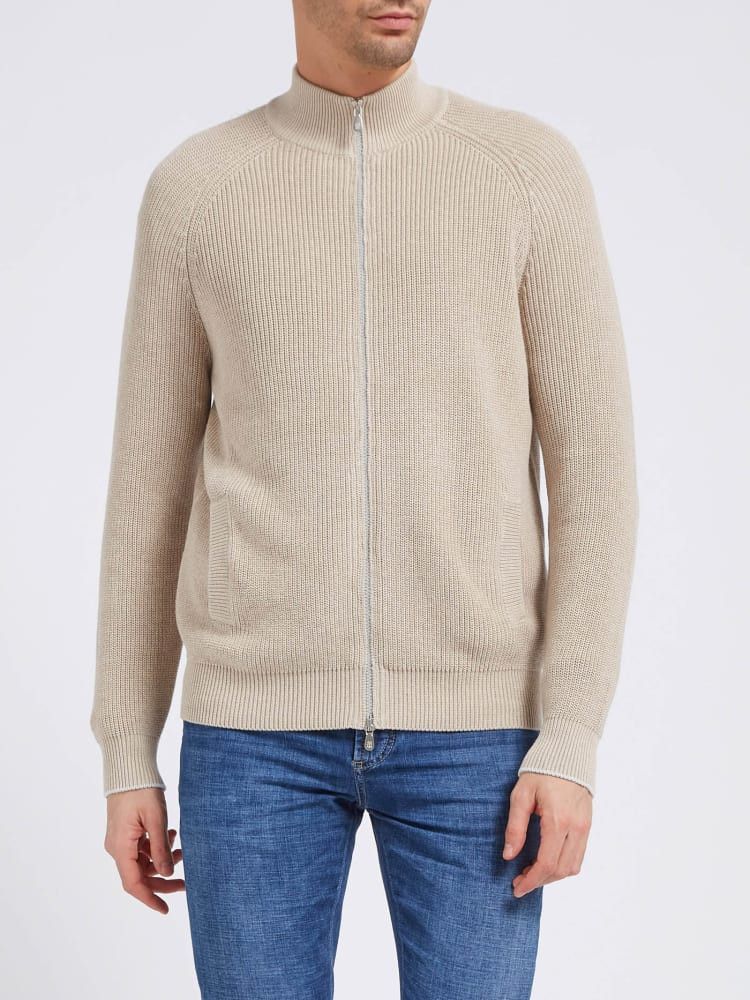 Brunello Cucinelli o1w1db10924 Cardigan in Medium Beige Size US M / EU 48-50 / 2 - 1 Preview