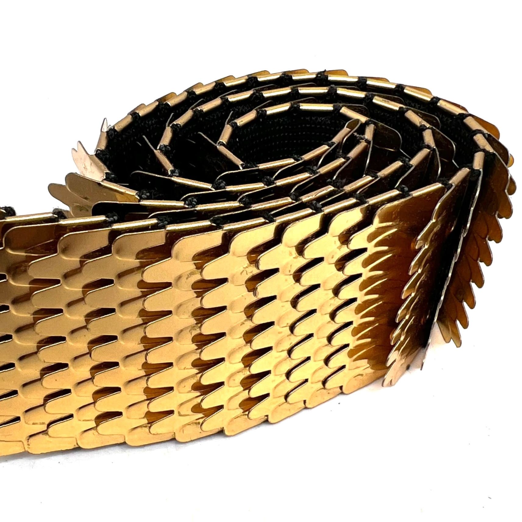 Vintage VINTAGE Reptile Design Belt Women 70s Belt SZ 23" Gold 2" Adjustable University Style Fashion Belt Womens Size ONE SIZE - 3 Thumbnail