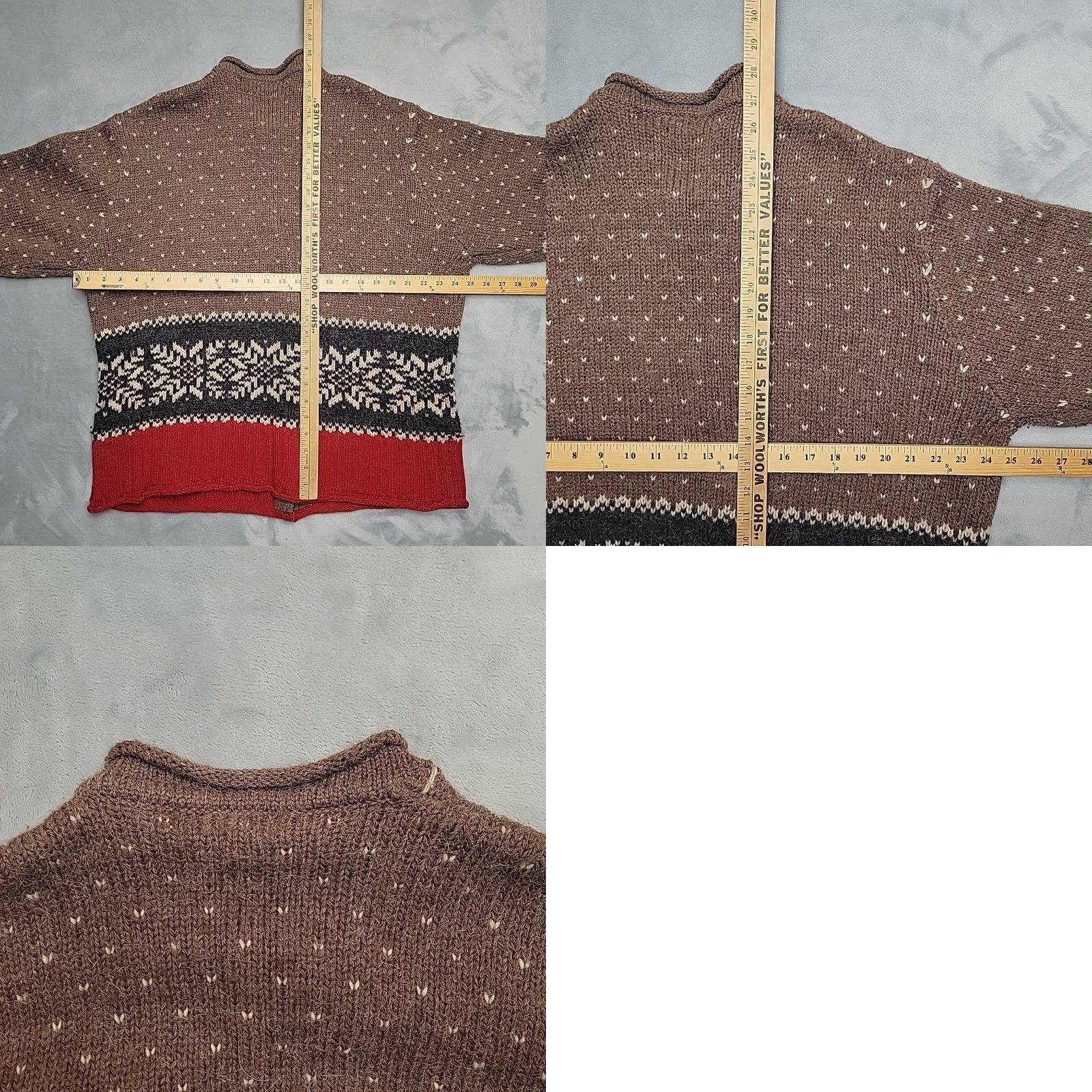 Eddie Bauer VINTAGE Eddie Bauer Cardigan Sweater Women XL Brown Fair Isle Wool Alpaca Nordic Classic Pattern Button Closure Knit Pullover Casual Women Size XL / US 12-14 / IT 48-50 - 8 Thumbnail
