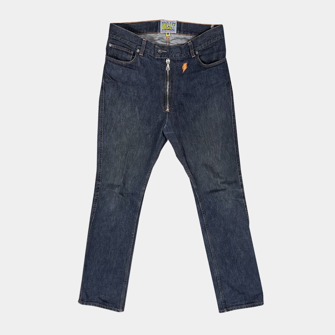 90s W&LT Denim Pants ① W&LT 90s Walter Van Beirendonck twisted denim pants | Grailed