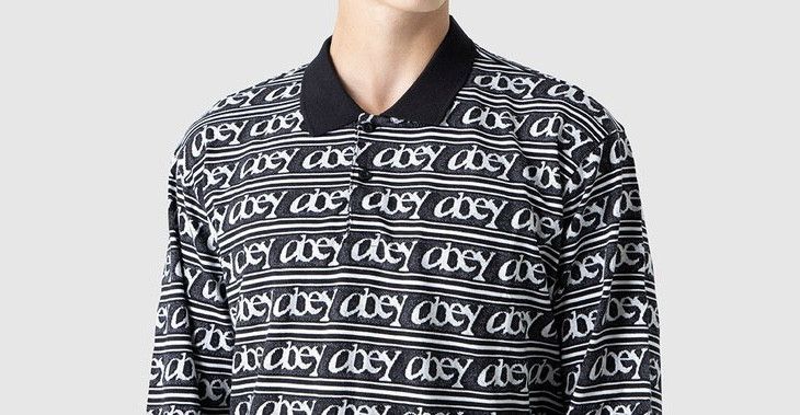 Obey Obey Wegner Jacquard Cotton Long Sleeve Polo Size US M / EU 48-50 / 2 - 8 Thumbnail