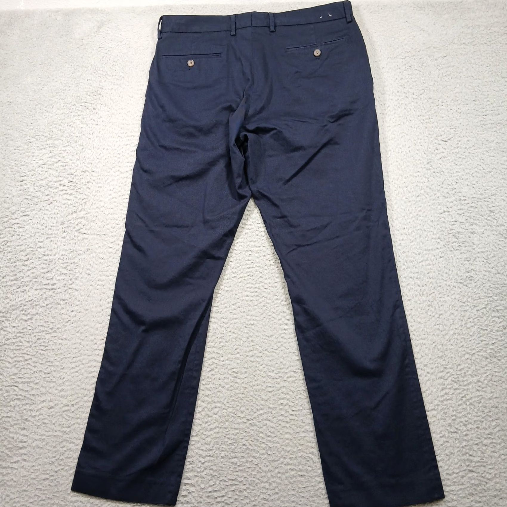 J.Crew J.Crew Bedford Chino Pants Men's 33x32 Navy Stretch Cotton Straight Fit Size US 33 - 3 Thumbnail