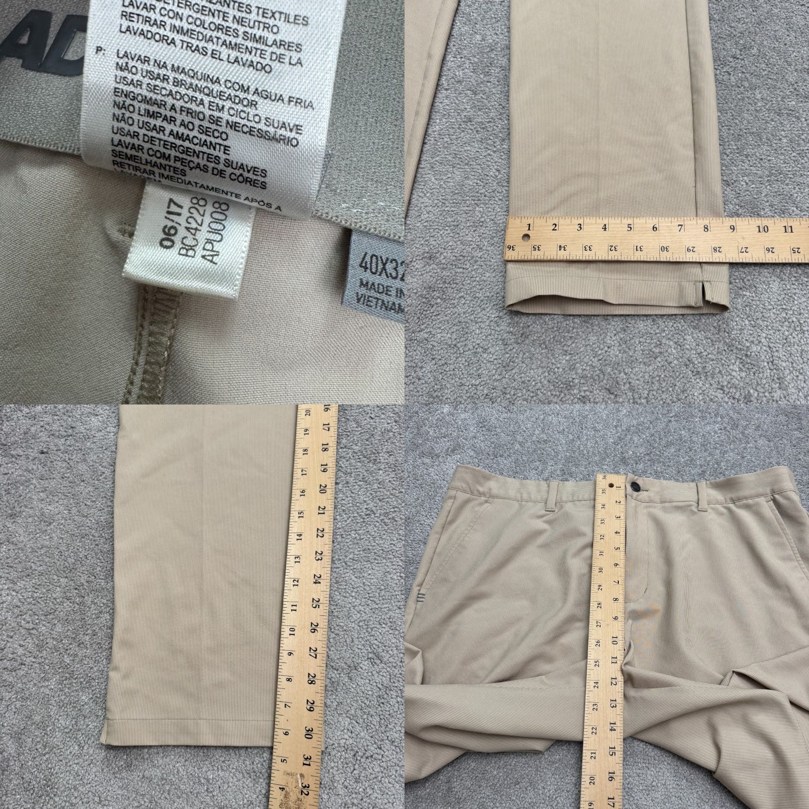 Adidas Adidas Golf Pants Mens 40x32 Khaki Beige Straight Leg Chino Pockets Regular Size US 40 / EU 56 - 9 Thumbnail