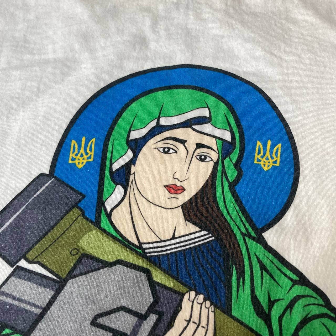 Arts & Science Saint Javelin Ukraine Military Mary Mother Of Jesus Art Tee Size US M / EU 48-50 / 2 - 6 Thumbnail