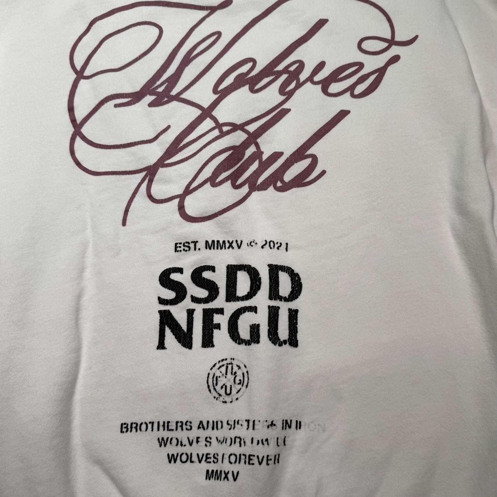 Darc Sport Darc Sport Sweatshirt Mens S White Wolves Club SSDD NFGU Fleece Pullover Graphic Print Crew Neck Size US S / EU 44-46 / 1 - 6 Thumbnail