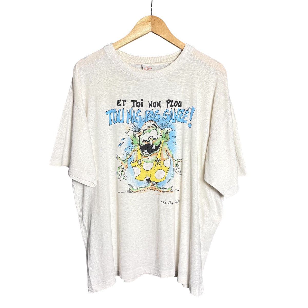 Vintage 90s ET TOI NON PLOU Parody Monster Graphic T-Shirt