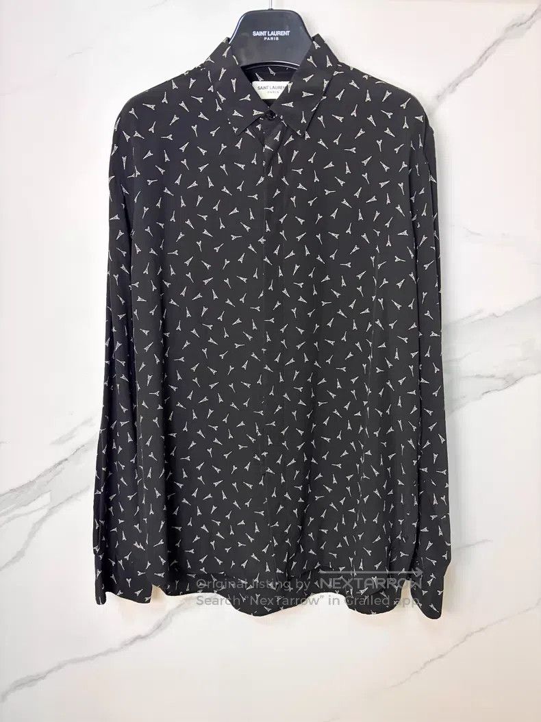 Saint Laurent Paris Saint Laurent Paris Silk Eiffel Tower Shirt i Size M / US 6-8 / IT 42-44 - 1 Thumbnail
