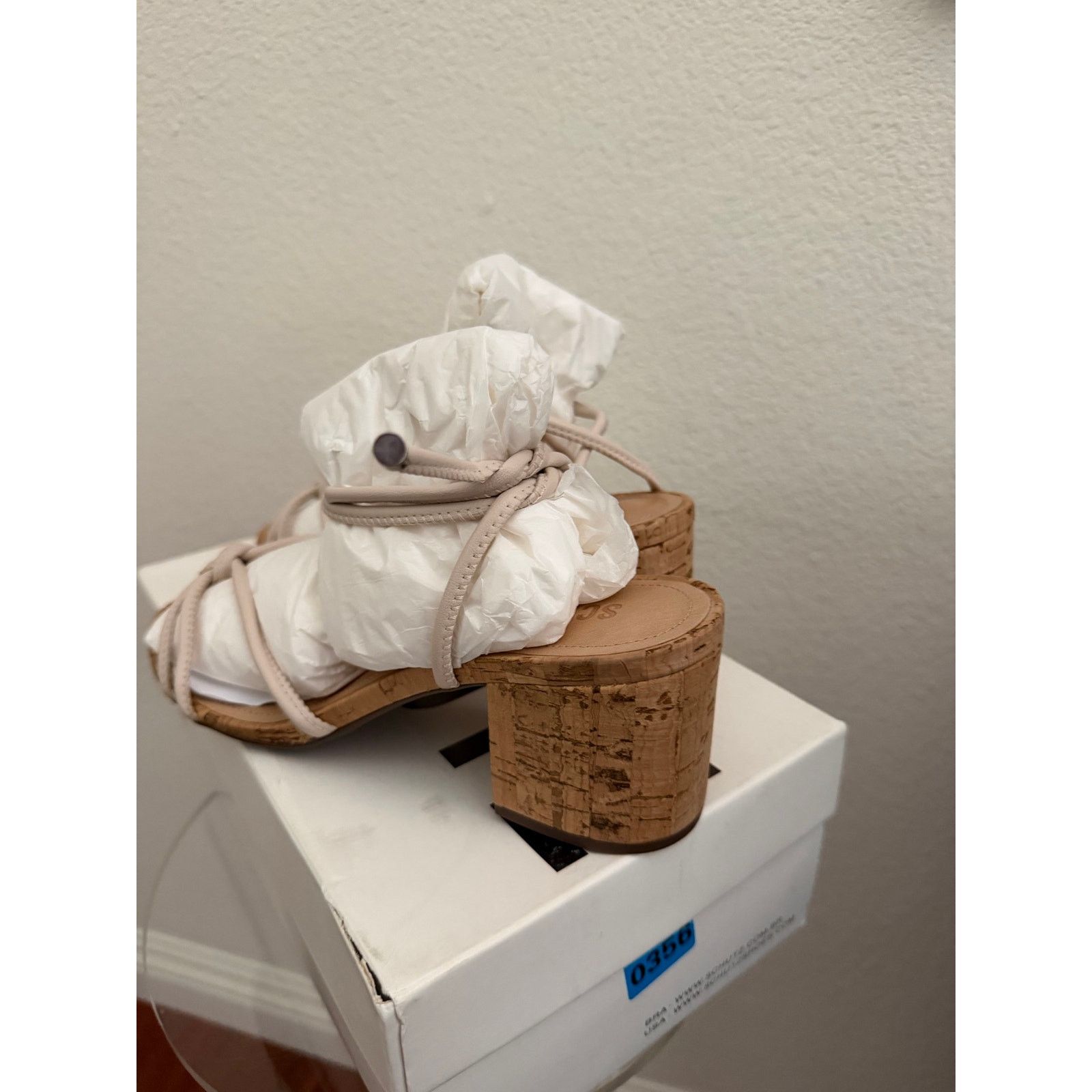 SCHUTZ Schutz Suzy leather & coral block heel sandals 6.5 beige Size US 6.5 / IT 36.5 - 5 Thumbnail