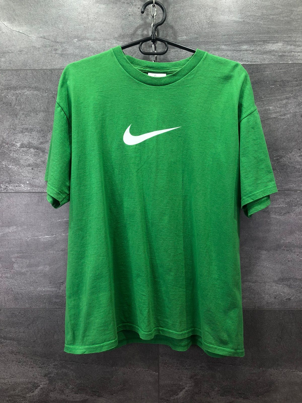 Pre-owned Nike X Vintage Nike Green Swoosh Centr Logo Men's T-shirt Y2k