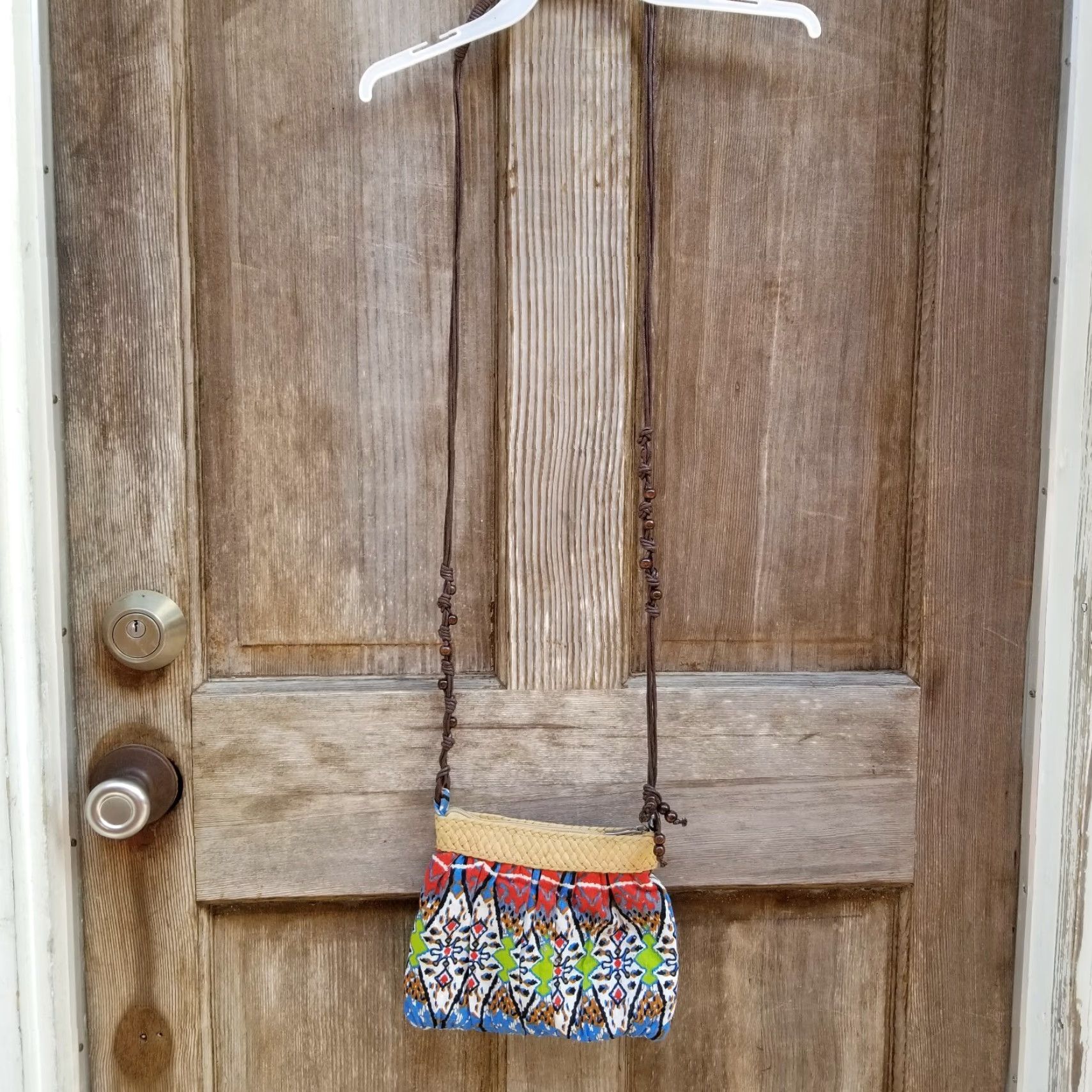 Vintage Cappelli Straworld Crossbody Purse Lace Purple Green Beaded Strap Small Women's Crossbody Bag 2010s Vintage No but used condition (not N/A) Size ONE SIZE - 2 Thumbnail