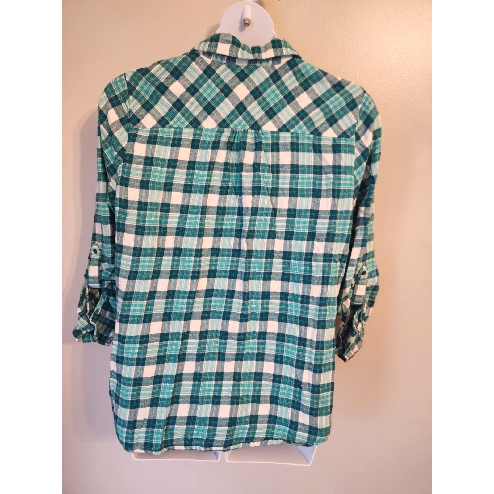 Altea Falls Creek Shirt 2X Plus White Plaid Button-Up Flannel Long Sleeve Collar Casual, Travel, Business, Party/Cocktail Women’s Size XXL / US 16-18 / IT 52-54 - 7 Thumbnail