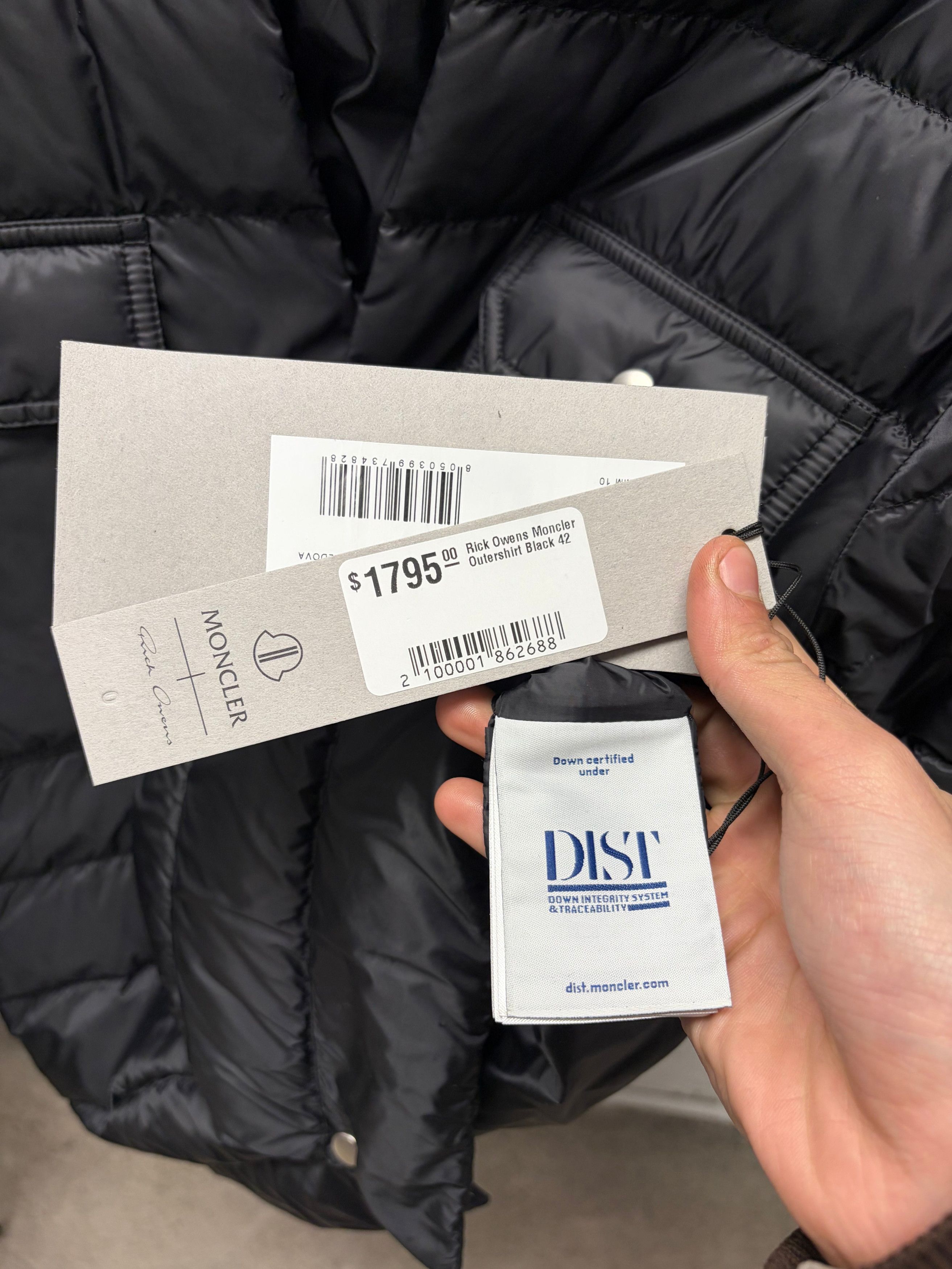 Rick Owens Rick Owens x Moncler Quilted Black Shell Down Filled ‘Outershirt’ with Shoulder Strap Size US XS / EU 42 / 0 - 5 Thumbnail