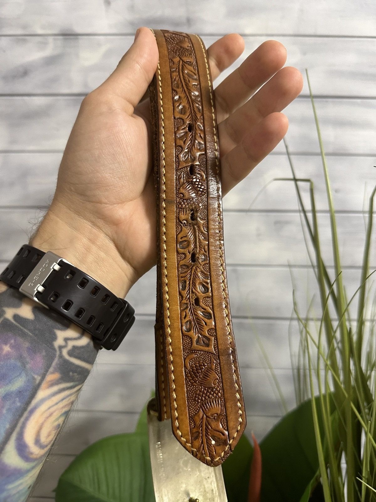 Vintage Rare Belt TEXAS Silver Germany JEZ Leather Cowboy Western Size ONE SIZE - 5 Thumbnail