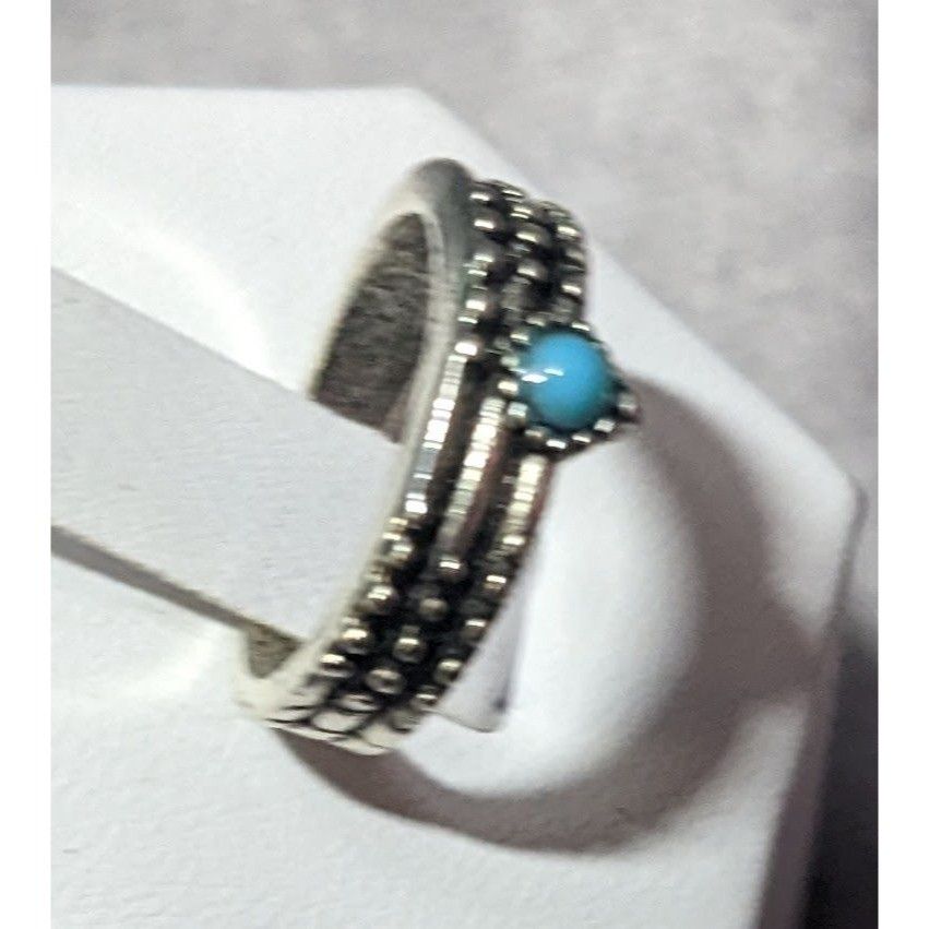 Other Southwestern Style Silver Tone Textured Stone Turquoise Ston Size ONE SIZE - 10 Thumbnail