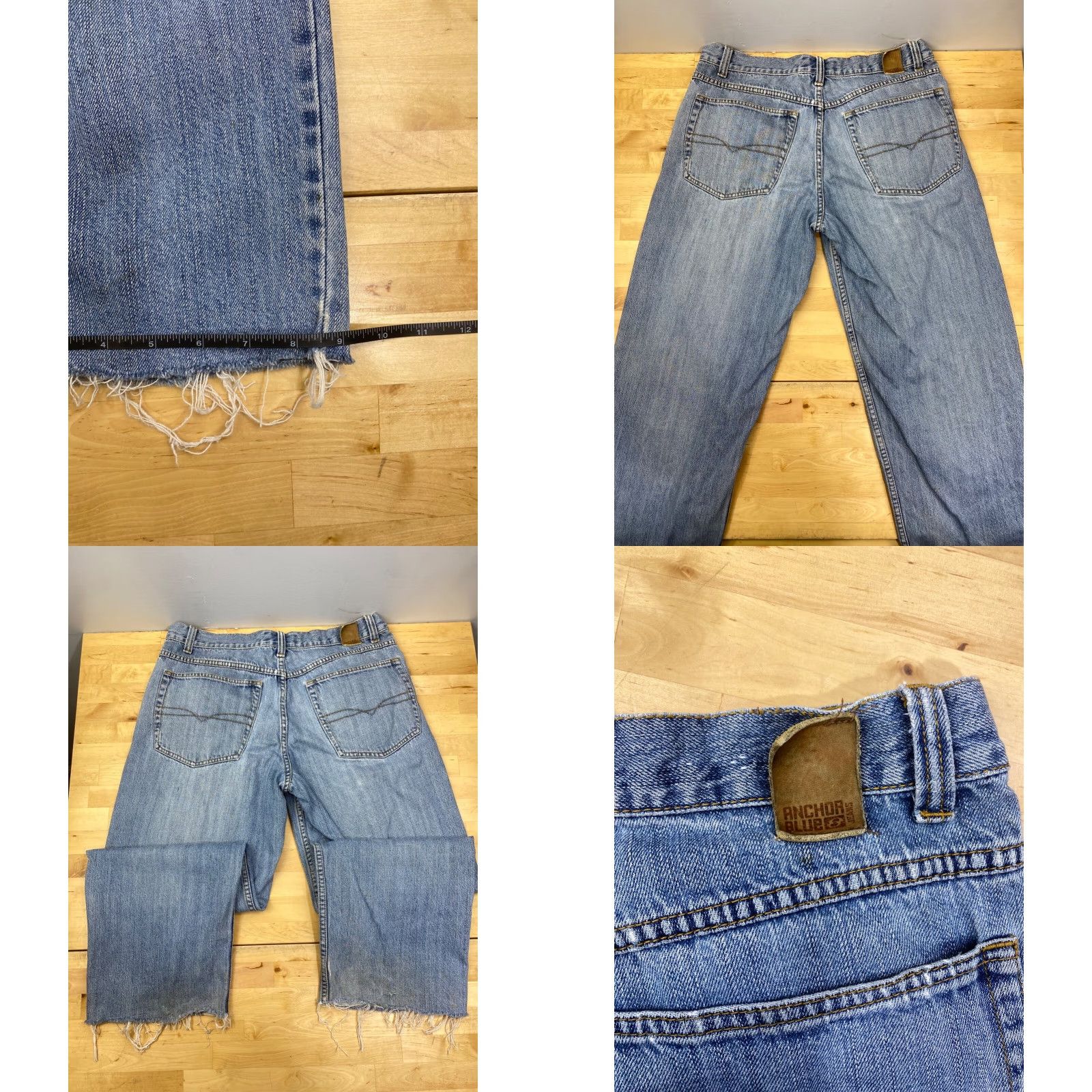 Anchor Blue Anchor Blue Original Denim Jeans Mens 36x28 Blue Light Wash Vintage Straight Jeans Mens 36 Inseam 28 Regular Cotton Denim Relaxed Fit Blue Size US 36 / EU 52 - 8 Thumbnail